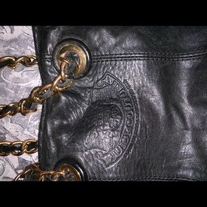Black leather Juicy Couture shoulder bag